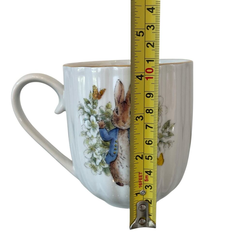2pk Beatrix Potter Peter Rabbit Spring Floral Ceramic Ribbed 14oz Coffee Mug - Picture 6 of 14